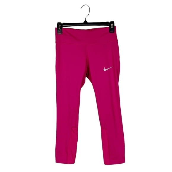 Nike Dri-Fit Legend Hot Pink Zip Pocket Pull On Tight Capri Leggings Size XS - Picture 1 of 5